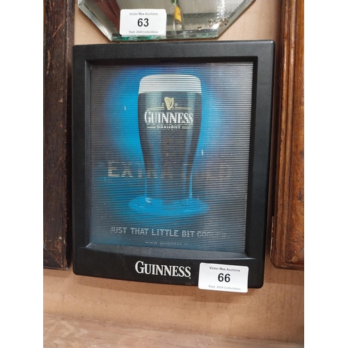 66 - Guinness Extra Cold 3D double sided advertising Sign. {32 cm H x 27 cm W}