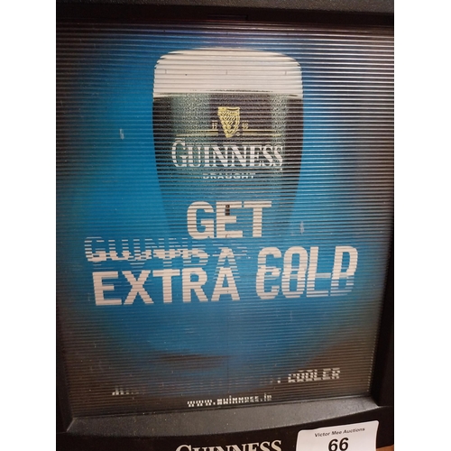 66 - Guinness Extra Cold 3D double sided advertising Sign. {32 cm H x 27 cm W}