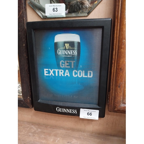 66 - Guinness Extra Cold 3D double sided advertising Sign. {32 cm H x 27 cm W}