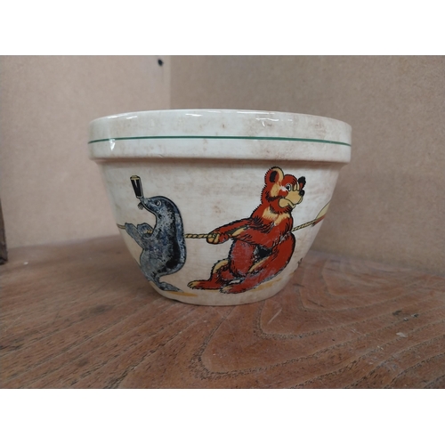 27 - Guinness ceramic pudding bowl. {10 cm H x 15 cm Diam.}.