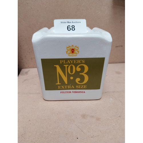 68 - Player's No 3 Cigarettes Arklow ceramic advertising ashtray. {10 cm H x 11 cm W}.