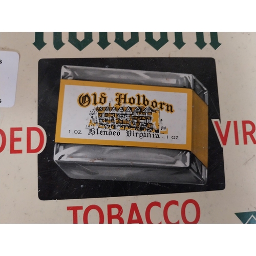 28 - Old Holborn Blended Virginia Tobacco tin plate drinks tray. {33 cm Diam.}.