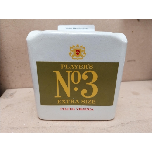 68 - Player's No 3 Cigarettes Arklow ceramic advertising ashtray. {10 cm H x 11 cm W}.