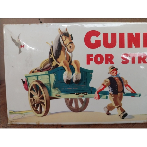 32 - Guinness for Strength celluloid counter sign. {17 cm H x 35 cm W x 5 cm D}.