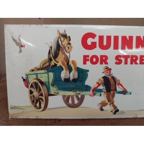 32 - Guinness for Strength celluloid counter sign. {17 cm H x 35 cm W x 5 cm D}.