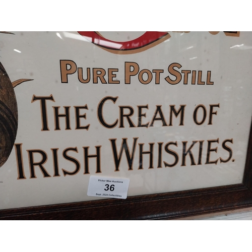 36 - Ask for Old Comber Cream of Irish Whiskey framed advertising print. {54 cm H x 66 cm W}.