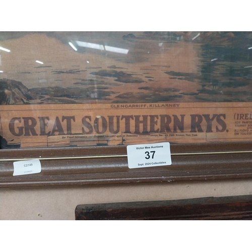 37 - Great Southern Railways Ireland framed adverising print. {42 cm H x 52 cm W}.