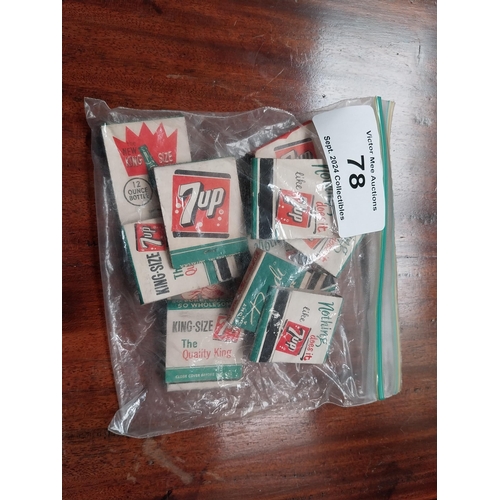 78 - Collection of 7Up advertising matchsticks.