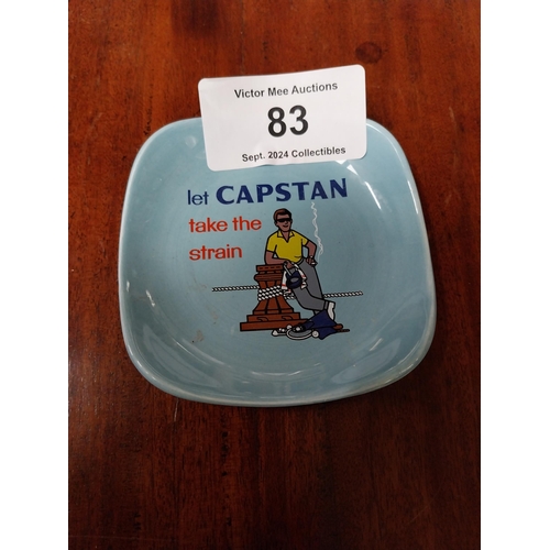 83 - Capstans ceramic advertising ashtray. {11 cm W}.