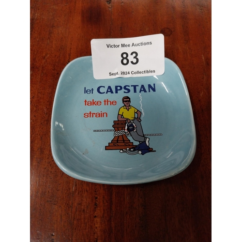 83 - Capstans ceramic advertising ashtray. {11 cm W}.