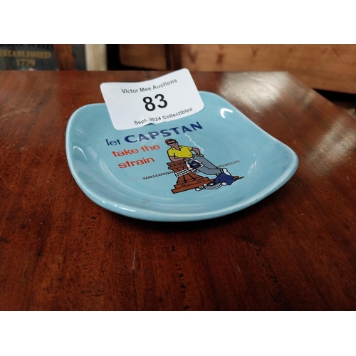 83 - Capstans ceramic advertising ashtray. {11 cm W}.