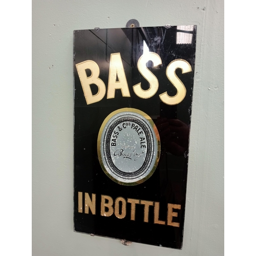 100 - Slate glazed Bass in bottle advertising sign {H 51cm x W 28cm } - NOT AVAILABLE TO VIEW IN PERSON