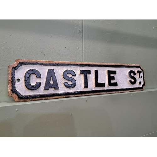 1240 - Victorian Cast iron Castle Street sign {H 18cm x W 82cm } - NOT AVAILABLE TO VIEW IN PERSON