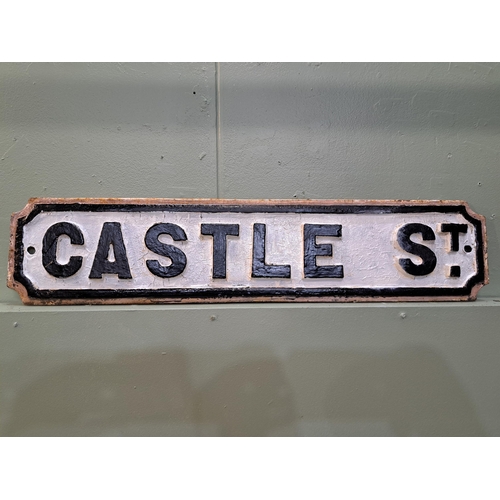 1240 - Victorian Cast iron Castle Street sign {H 18cm x W 82cm } - NOT AVAILABLE TO VIEW IN PERSON