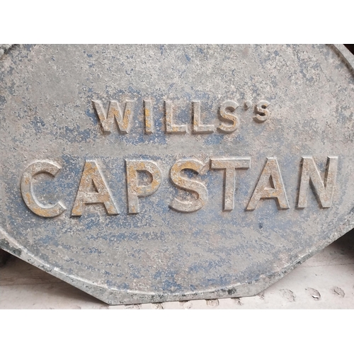 88 - Wills's Capstan alloy double sided advertising sign {62 cm H x 70 cm W}.