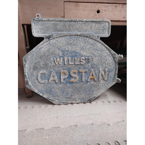 88 - Wills's Capstan alloy double sided advertising sign {62 cm H x 70 cm W}.