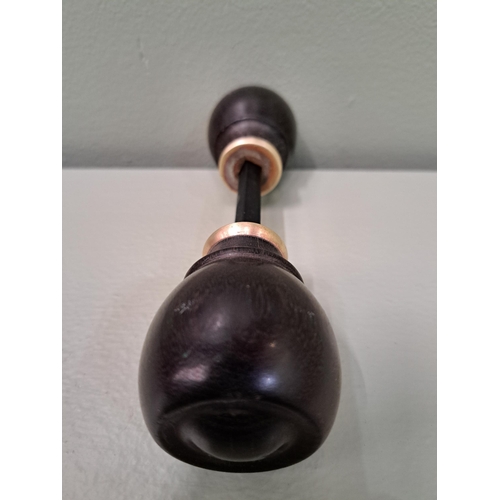 1325 - Wood and brass door knob {Dis 4cm } - NOT AVAILABLE TO VIEW IN PERSON