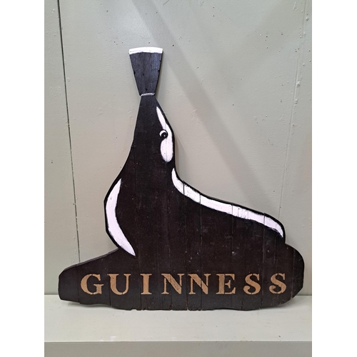 1330 - Wooden Guinness seal advertising board {H 120cm x W 118cm x D 5cm } - NOT AVAILABLE TO VIEW IN PERSO... 