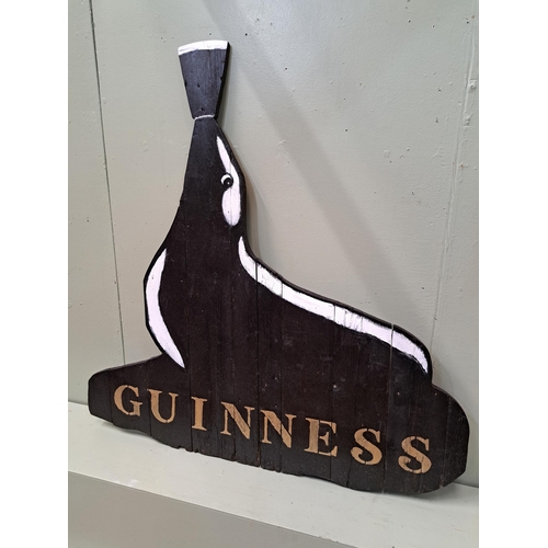 1330 - Wooden Guinness seal advertising board {H 120cm x W 118cm x D 5cm } - NOT AVAILABLE TO VIEW IN PERSO... 