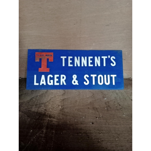 135 - Tennents larger stout perspex advertisement  {H 6cm x W 15cm } - NOT AVAILABLE TO VIEW IN PERSON