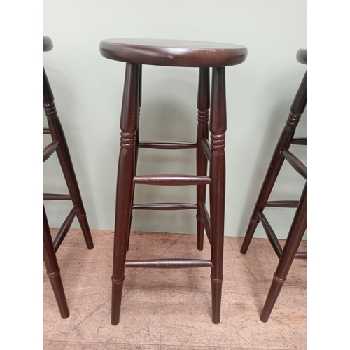 150 - Set of six high bar stools  {H 76cm x Dia 33cm } - NOT AVAILABLE TO VIEW IN PERSON