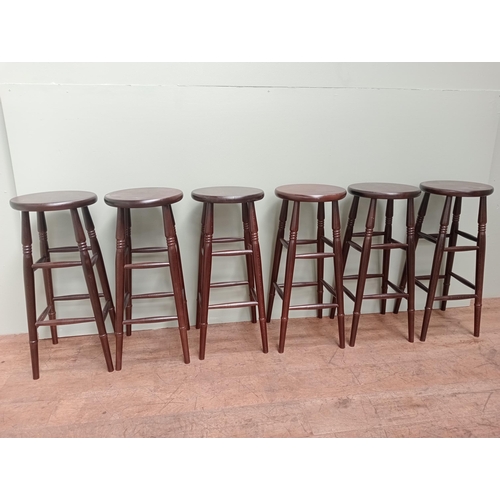 150 - Set of six high bar stools  {H 76cm x Dia 33cm } - NOT AVAILABLE TO VIEW IN PERSON