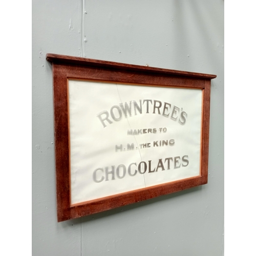 160 - Rowntrees chocolate etched glass framed advertisement {H 62cm x W 88cm } - NOT AVAILABLE TO VIEW IN ... 