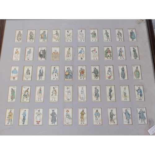 89 - Two Framed montage of Cigarette cards depicting Victorian characters and Country Pubs {80 cm h x 60 ... 