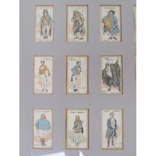 89 - Two Framed montage of Cigarette cards depicting Victorian characters and Country Pubs {80 cm h x 60 ... 