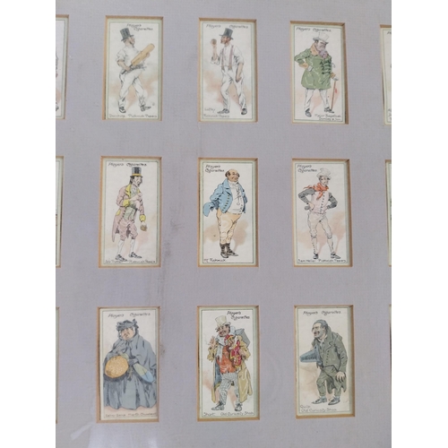 89 - Two Framed montage of Cigarette cards depicting Victorian characters and Country Pubs {80 cm h x 60 ... 