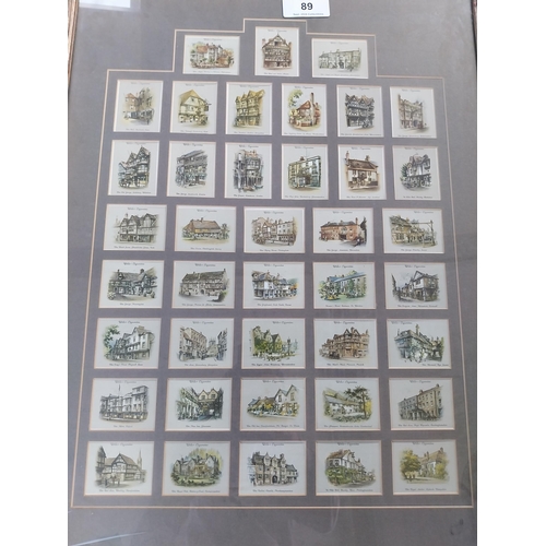 89 - Two Framed montage of Cigarette cards depicting Victorian characters and Country Pubs {80 cm h x 60 ... 