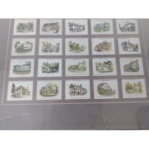 89 - Two Framed montage of Cigarette cards depicting Victorian characters and Country Pubs {80 cm h x 60 ... 