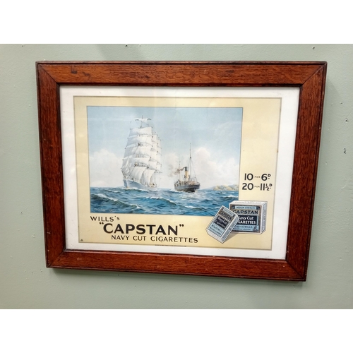 45 - Will's Capstan navy cut cigarettes framed advertising print  {H 47cm x W 61cm } - NOT AVAILABLE TO V... 