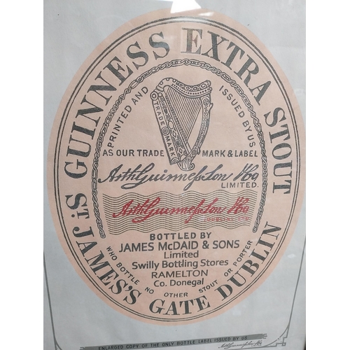 91 - Guinness Label bottles by James McDaid & Sons Limited, Swilly Bottling Stores, Ramelton, Co. Donegal... 