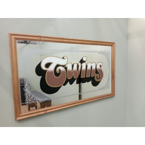 50 - Framed Twins mirror  {H 64cm x W 108cm } - NOT AVAILABLE TO VIEW IN PERSON