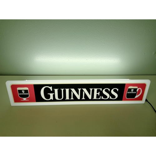 55 - Perspex Guinness light up shelf sign {H 10cm x W 50cm x D 14cm } - NOT AVAILABLE TO VIEW IN PERSON