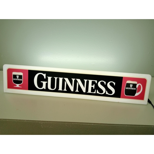 55 - Perspex Guinness light up shelf sign {H 10cm x W 50cm x D 14cm } - NOT AVAILABLE TO VIEW IN PERSON