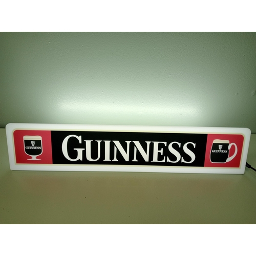 55 - Perspex Guinness light up shelf sign {H 10cm x W 50cm x D 14cm } - NOT AVAILABLE TO VIEW IN PERSON