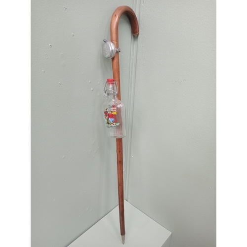 60 - Walking stick with naggin bottle and bell {H 90cm x W 32xm } - NOT AVAILABLE TO VIEW IN PERSON