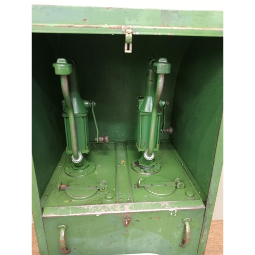 85 - Agricastrol metal double oil dispenser {H 142cm x W 68cm x D 62cm } - NOT AVAILABLE TO VIEW IN PERSO... 