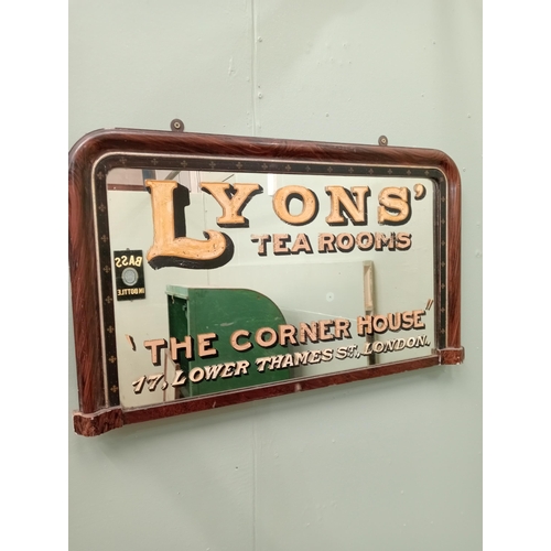 90 - Lyons tea rooms framed mirror {H 51cm x W 85cm x D 5cm } - NOT AVAILABLE TO VIEW IN PERSON