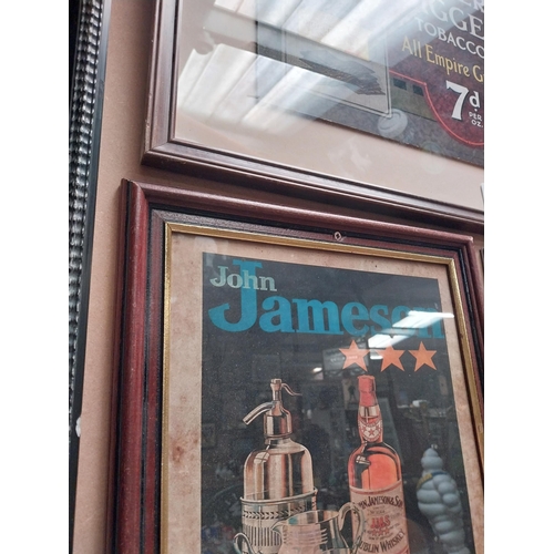 96 - John Jameson framed advertising print. {41 cm H x 34 cm W}.