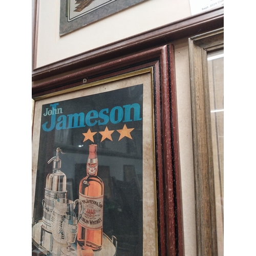 96 - John Jameson framed advertising print. {41 cm H x 34 cm W}.