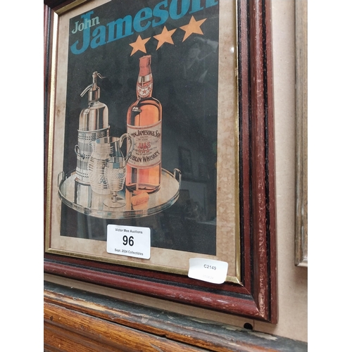 96 - John Jameson framed advertising print. {41 cm H x 34 cm W}.