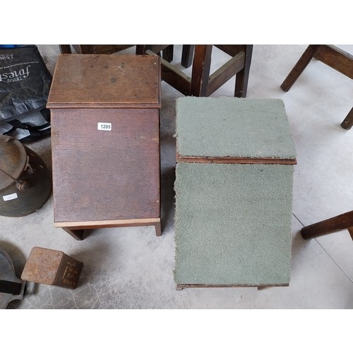 1285 - Two Shoe shine shop foot rests. {40 cm H x 33 cm W x 53 cm D}.