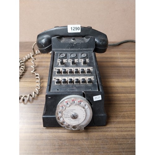 1290 - Bakelite telephone. {15 cm H x 30 cm W x 15 cm D}.