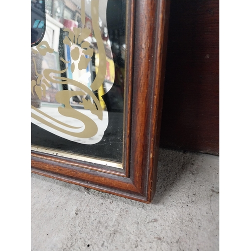 1357 - 1970's Coca Cola framed advertising mirror. {56 cm H x 86 cm W].