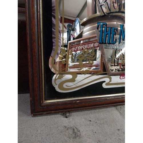 1357 - 1970's Coca Cola framed advertising mirror. {56 cm H x 86 cm W].