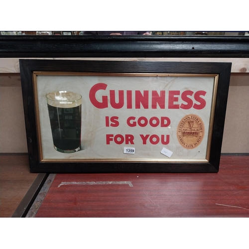 1359 - Guinness is Good For You framed advertising print. {36 cm H x 65 cm W}.