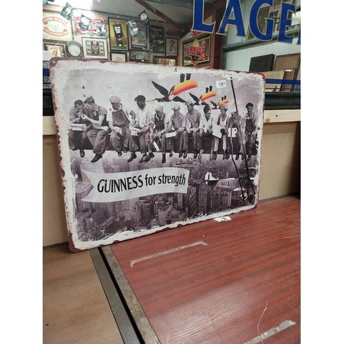 1361 - Guinness For Strength tinplate advertising sign. {50 m H x 70 cm W}.